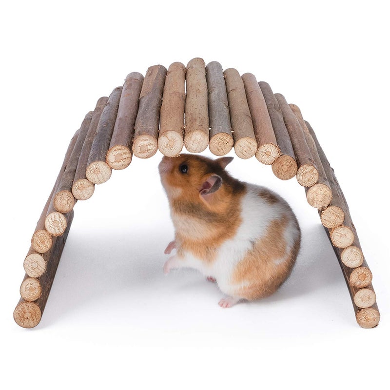 Niteangel Wooden Ladder Bridge, Hamster Mouse Rat Rodents Toy, Small Animal Chew Toy (11.8" x 4.7") - Image 1